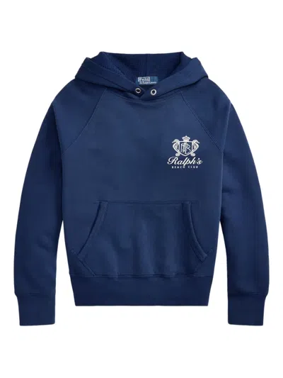 Polo Ralph Lauren Logo Hooded Sweater In Blue
