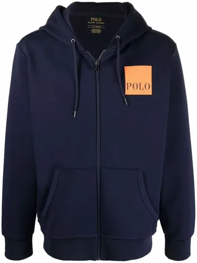 Polo Ralph Lauren Logo-print Hoodie In Blue