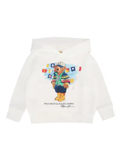 Polo Ralph Lauren Kids' Logo-print Hoodie In Weiss