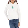 Polo Ralph Lauren Polo Pony Embroidered Drawstring Jersey Hoodie In White
