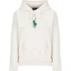 Polo Ralph Lauren Polo Pony Embroidered Drawstring Jersey Hoodie In White