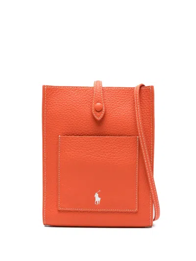 Polo Ralph Lauren Logo-print Pocket Mini Bag In Orange