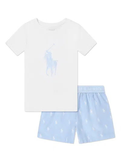 Polo Ralph Lauren Kids' Logo-print Pyjama Set In White