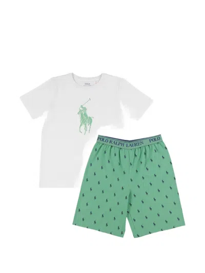 Polo Ralph Lauren Babies' Logo-print Pyjama Set In White