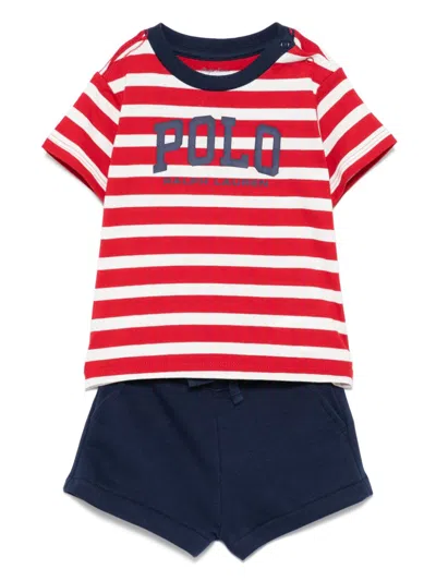 Polo Ralph Lauren Babies' Logo-print Short Set In Red