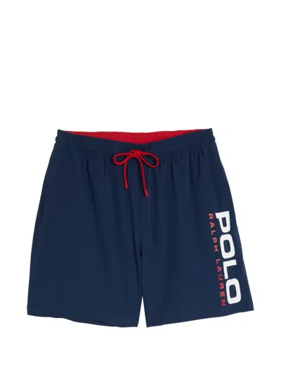 Polo Ralph Lauren Logo-print Swim Trunk In Blue