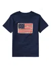 Polo Ralph Lauren Flag Cotton Jersey Tee In Blue