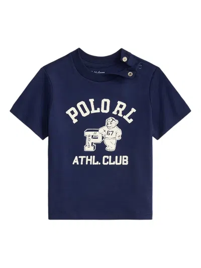 Polo Ralph Lauren Babies' Logo-print T-shirt In Blue