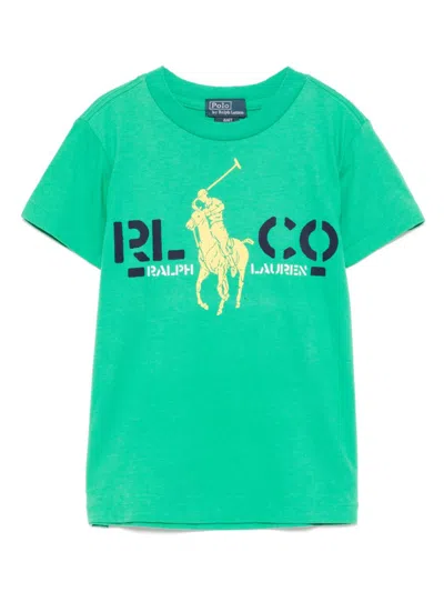 Polo Ralph Lauren Kids' Logo-print T-shirt In Green