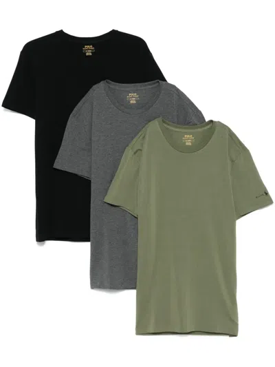 Polo Ralph Lauren Logo-print T-shirt (pack Of Three) In Grey
