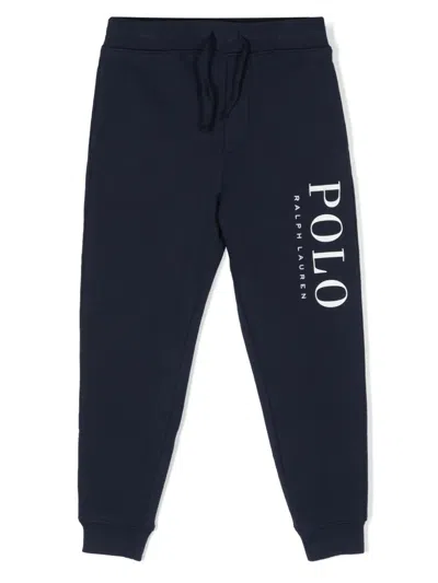 Polo Ralph Lauren Kids' Logo-print Track Pants In 蓝色