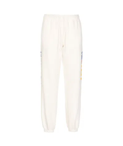 Polo Ralph Lauren Logo Printed Drawstring Pants In White