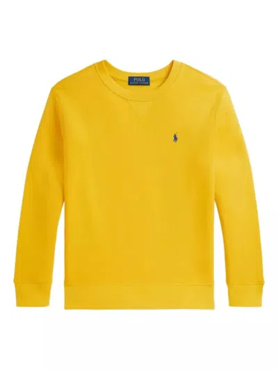 Polo Ralph Lauren Logo Pullover Sweater For Kids In Yellow