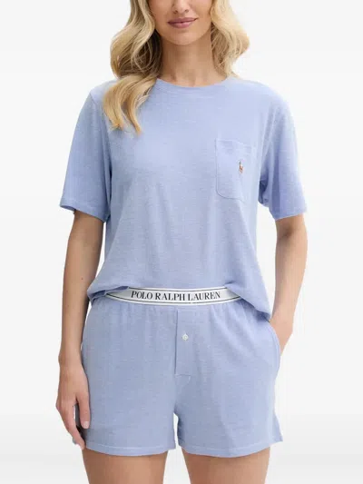 Polo Ralph Lauren Logo Pyjama Set In Blue