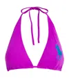Polo Ralph Lauren Logo Ricky Triangle Bikini Top In Purple