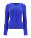 Polo Ralph Lauren Cable-knit Wool-cashmere Jumper In Blue
