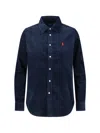 Polo Ralph Lauren Shirt With Long Sleeves And Collared Neckline In Blue