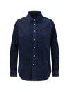 Polo Ralph Lauren Shirt With Long Sleeves And Collared Neckline In Blue