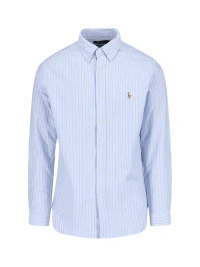 Polo Ralph Lauren Button-down Collar Long Sleeve Fitted Shirt In Blue