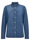 Polo Ralph Lauren Long Sleeve Button Front Shirt In Blue