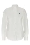 Polo Ralph Lauren Slim-fit Cotton Poplin Shirt With Logo Embroidery In White