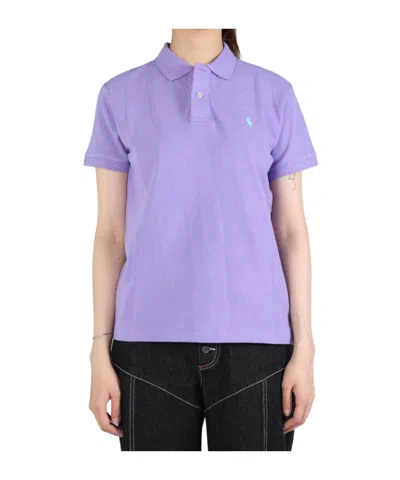 Polo Ralph Lauren Logo Short-sleeved Polo Shirt In Blue