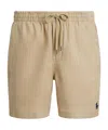 Polo Ralph Lauren Beige Solid Color Mid-trunk Swim Trunks In Nude