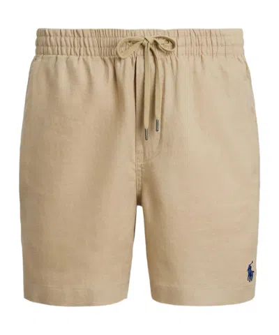 Polo Ralph Lauren Beige Solid Color Mid-trunk Swim Trunks