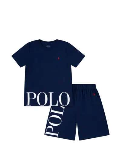 Polo Ralph Lauren Kids' Logo Shorts Set In Blue