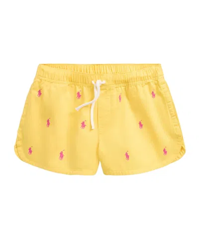 Polo Ralph Lauren Logo Shorts In Yellow