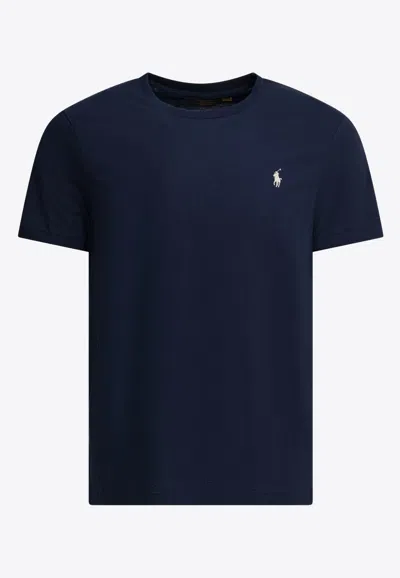 Polo Ralph Lauren Cotton T-shirt With Logo In Blue