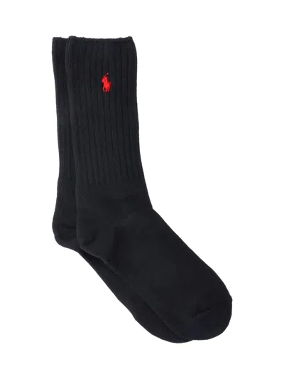 Polo Ralph Lauren Logo Socks In Black