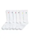 Polo Ralph Lauren Logo Socks (set Of Six) In White