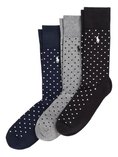 Polo Ralph Lauren Logo Socks (set Of Three) In Black