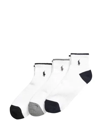 Polo Ralph Lauren Logo Socks Set (set Of Three) In White