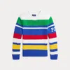 Polo Ralph Lauren Logo Striped Cotton Sweater In Multi Stripe