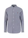 Polo Ralph Lauren Logo Striped Shirt In Blue