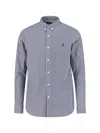 Polo Ralph Lauren Logo Striped Shirt In Blue