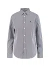 Polo Ralph Lauren Logo Striped Shirt In Gray