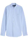 Polo Ralph Lauren Logo Striped Stretch-cotton Shirt In Light Blue