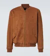 Polo Ralph Lauren Mens Pale Russet X Funnel-neck Suede Bomber Jacket In Brown
