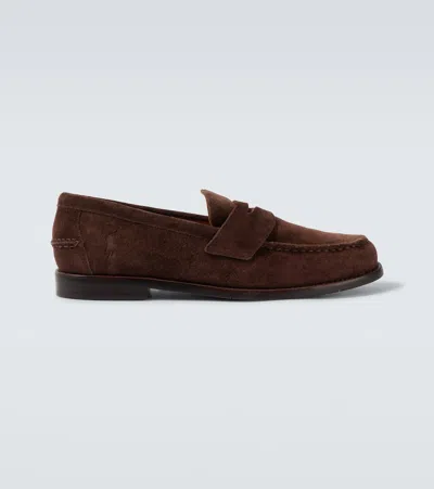 POLO RALPH LAUREN LOGO SUEDE LOAFERS