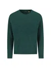 Polo Ralph Lauren Crew Neck Sweater With Ribbed Trims And Embroidered Logo In Green