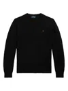 Polo Ralph Lauren Wool And Cashmere Sweater With Embroidered Logo In Black