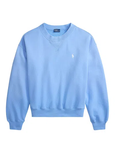 Polo Ralph Lauren Knit Sweater Cuffs And Hem Detailed In Blue