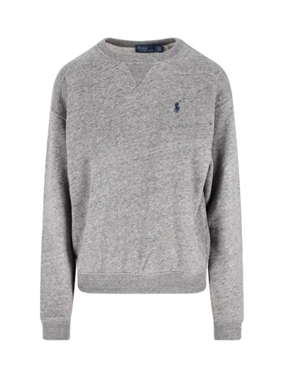 Polo Ralph Lauren Logo Sweater In Gray