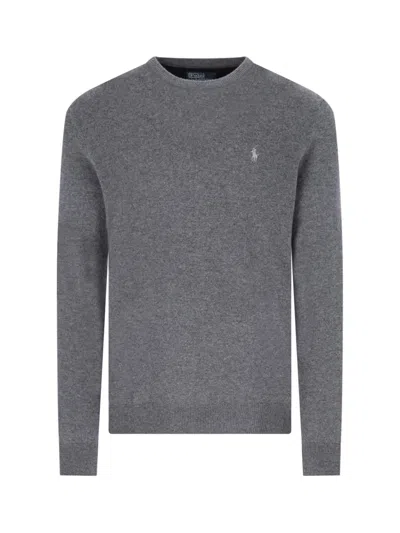 Polo Ralph Lauren Logo Sweater In Grey