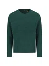 Polo Ralph Lauren Crew Neck Sweater With Ribbed Trims And Embroidered Logo In Green