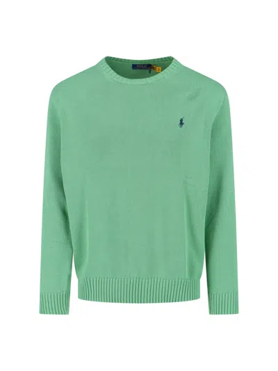 Polo Ralph Lauren Logo Sweater In Green