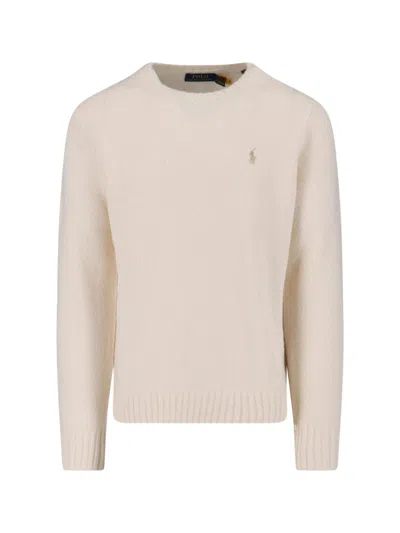 Polo Ralph Lauren Logo Sweater In Neutral